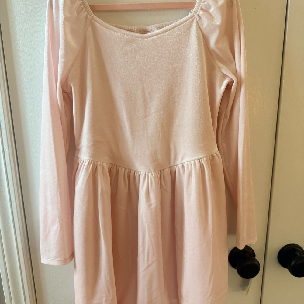 Cat & Jack Pale Pink Long Sleeve Velvet Dress